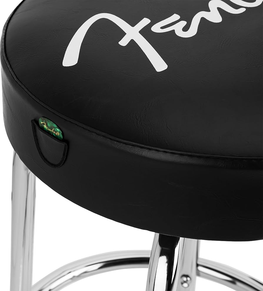 Fenderスペゲティロゴ付きバースツール　30 Fender フェンダー Spaghetti Logo Pick Pouch Barstool Black